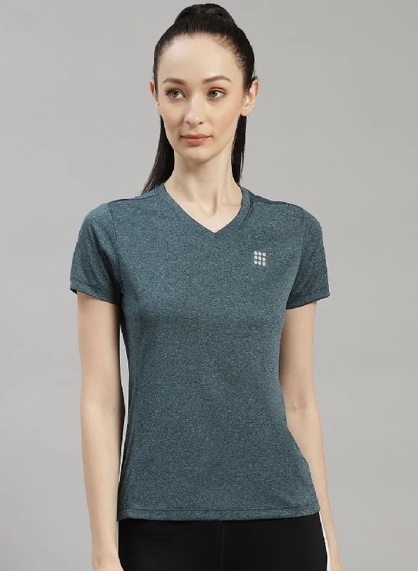 Women Green Solid Top