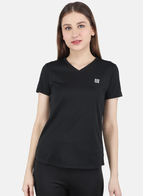 Women Black Solid Top