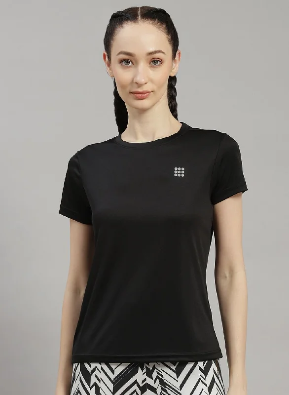 Women Black Solid Top