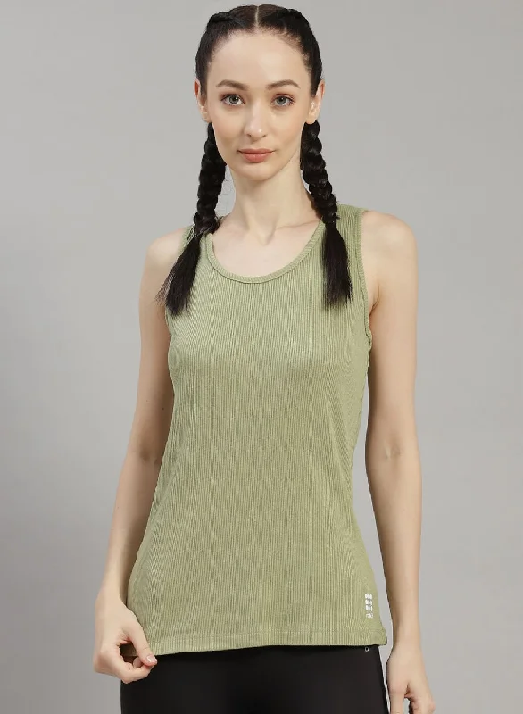 Women Green Solid Top