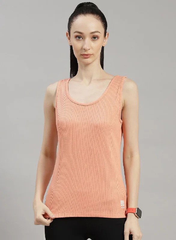 Women Peach Solid Top