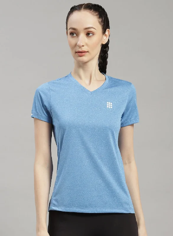 Women Blue Solid Top