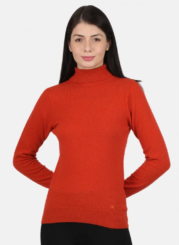 Women Orange Solid Top