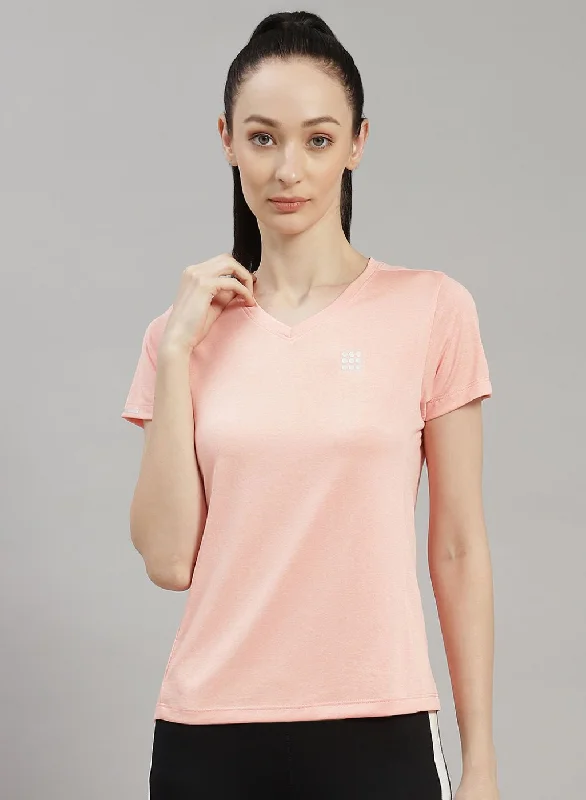 Women Peach Solid Top