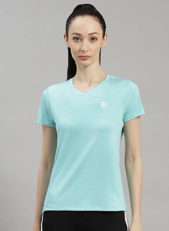 Women Blue Solid Top