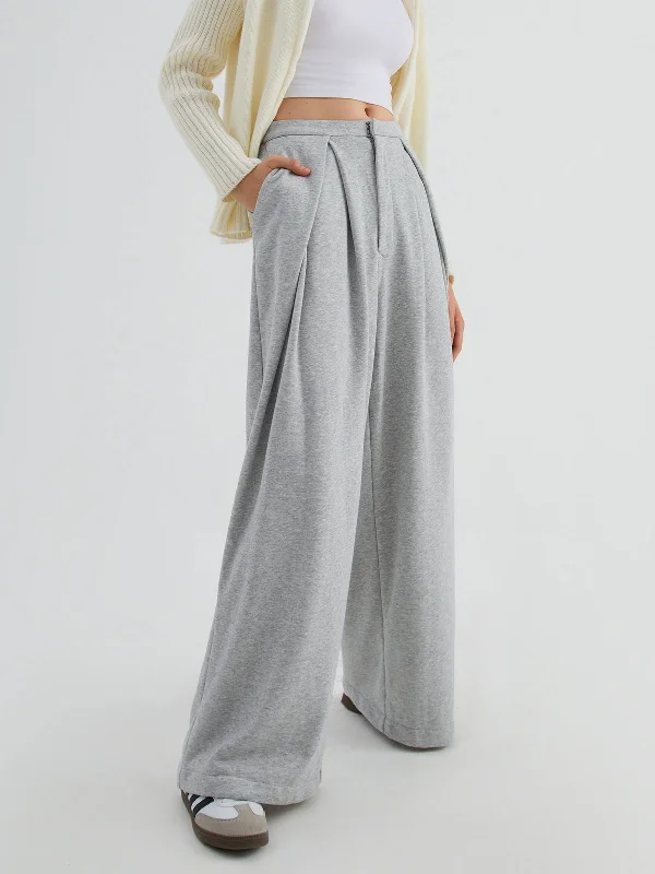 BerryBetty - Challenge Accepted Pleat Wide Leg Sweatpants