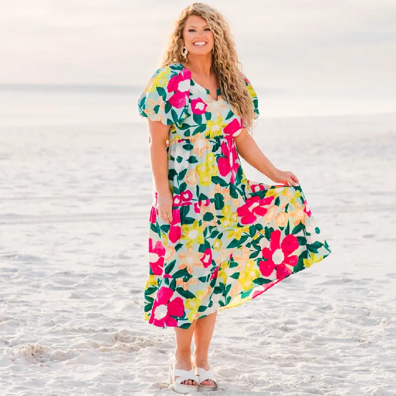 Summer Sunrise Dress, Mint Mix