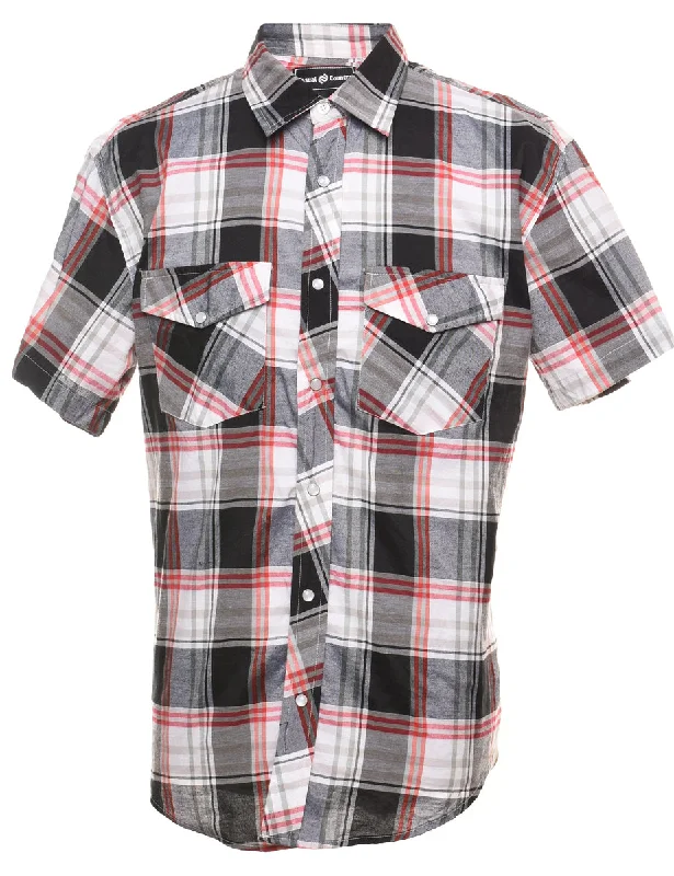 Classic Red, Black & White Checked Shirt - L