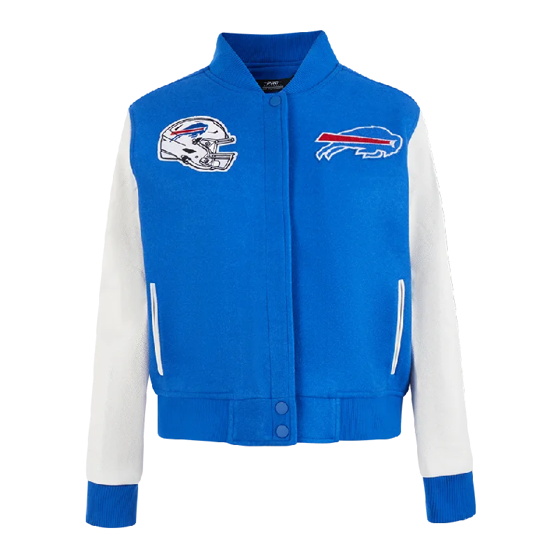 NFL BUFFALO BILLS CLASSIC WOMEN'S WOOL VARSITY JACKET (ROYAL BLUE/WHITE)