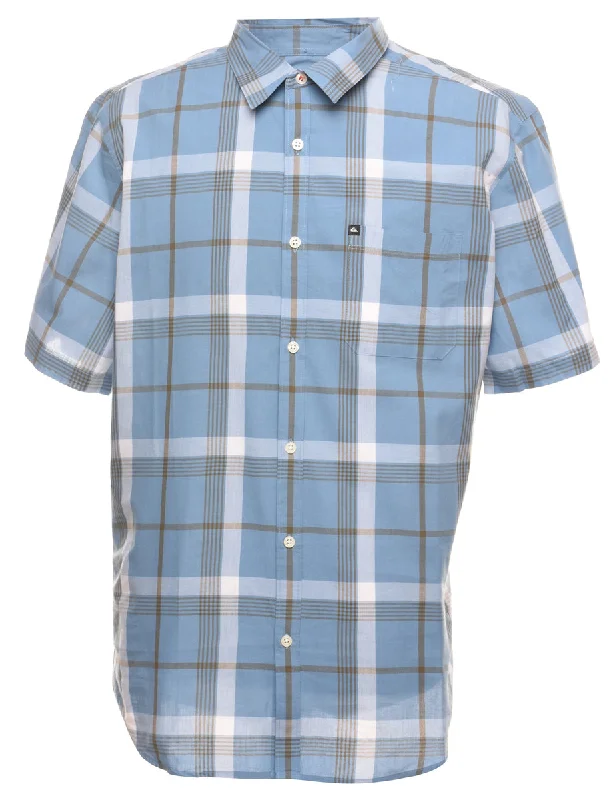 Classic Light Blue Checked Shirt - XL