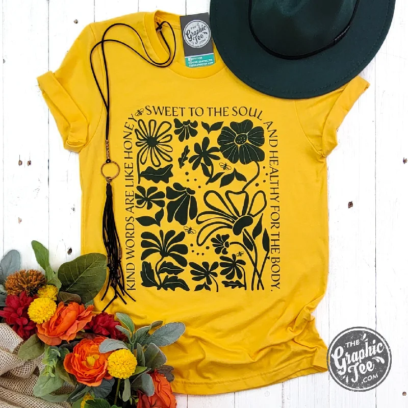 Kind Words Heather Golden Yellow Short Sleeve Tee