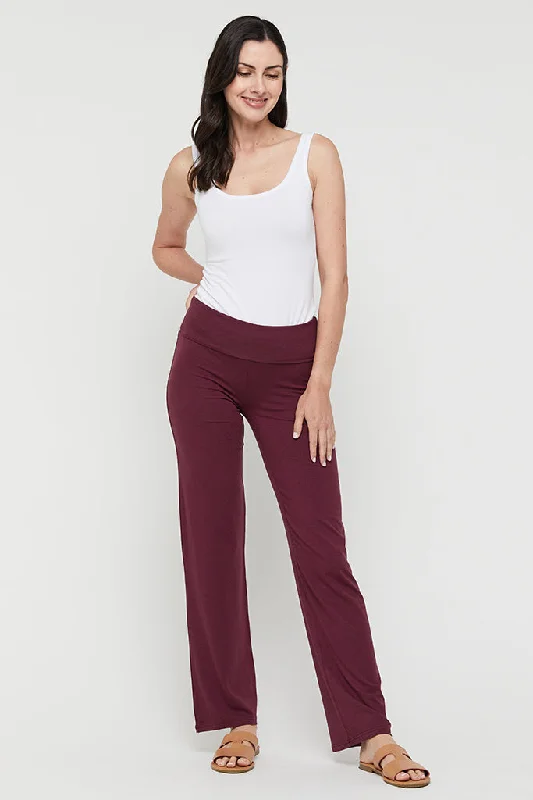 Essential Bamboo Pants - Burgundy