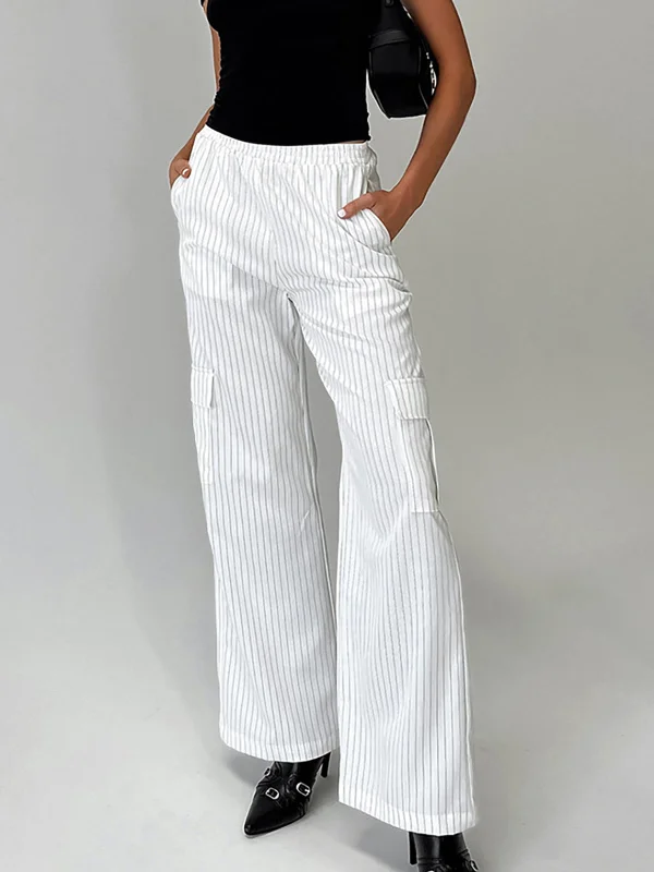 BerryBetty - Pinstripe Pockets Cargo Pants