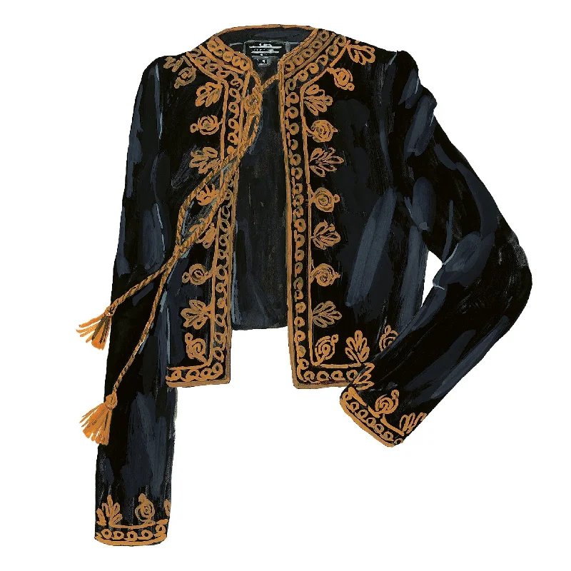 Embroidered Velvet Bolero