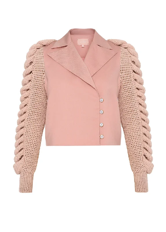 COR DE ROSA STATEMENT SLEEVES BLAZER