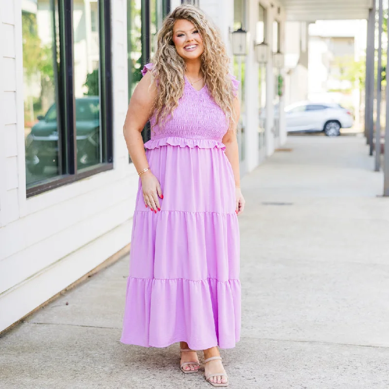 Untamed Beauty Midi Dress, Lavender