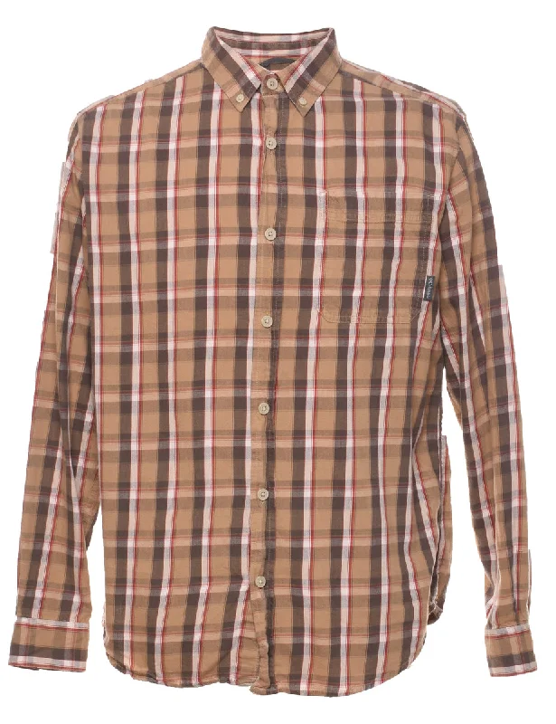 Columbia Checked Light Brown & Red Shirt - M