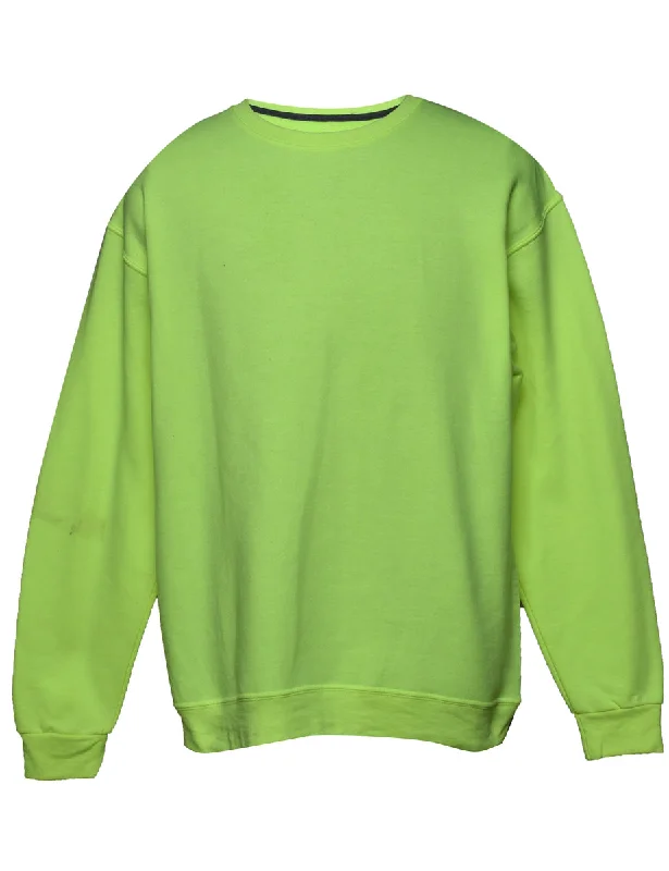 Lime Green Plain Sweatshirt - L