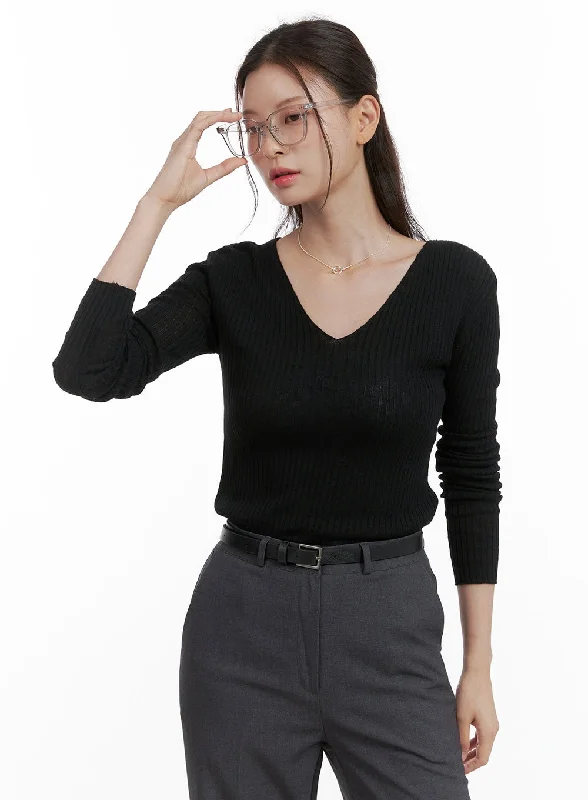 Cashmere V-Neck Long Sleeve OL416