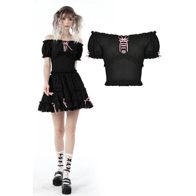 Women's Lolita Off Shoulder Ruffles Top