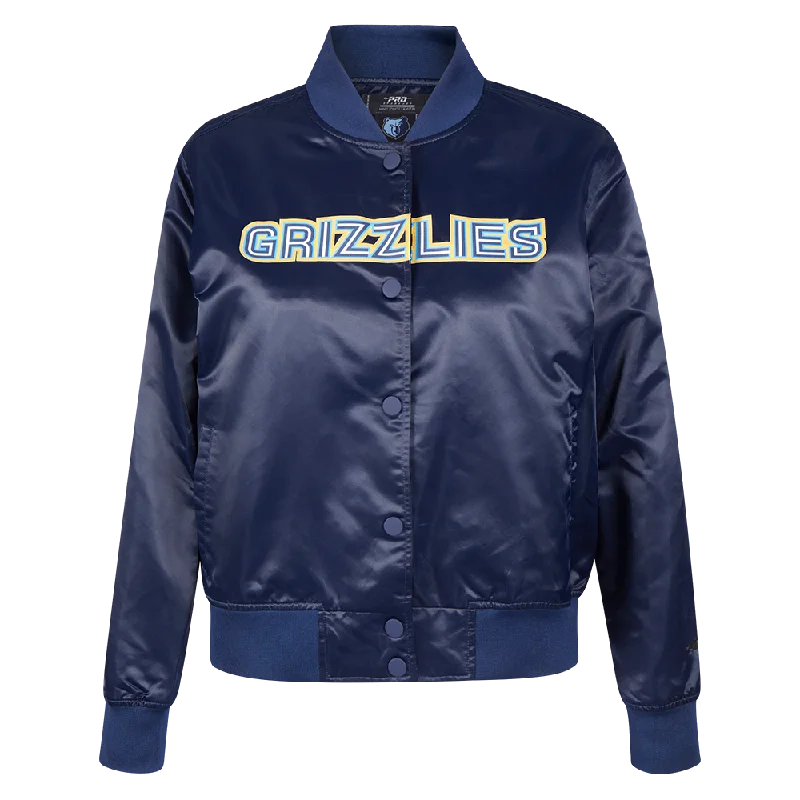 NBA MEMPHIS GRIZZLIES CLASSIC WOMEN'S SATIN JACKET (MIDNIGHT NAVY)