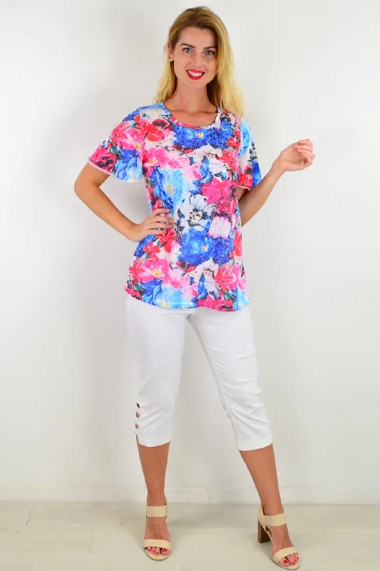 Pansy Floral Tunic Tee