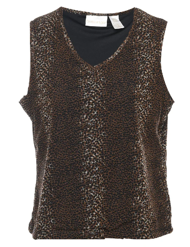 Christie & Jill Leopard Print Top - M