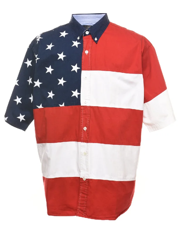 Classic Red & Blue U.S.A Design Shirt - XL