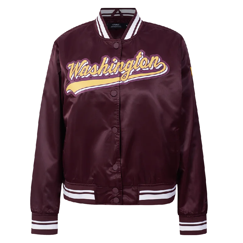 NFL WASHINGTON COMMANDERS SCRIPT TAIL WOMEN'S SATIN JACKET (WINE)