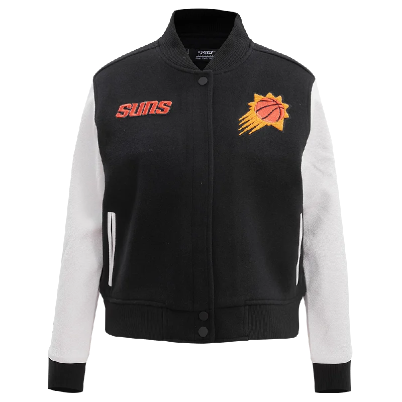 NBA PHOENIX SUNS CLASSIC WOOL WOMEN'S VARSITY JACKET (BLACK/WHITE)