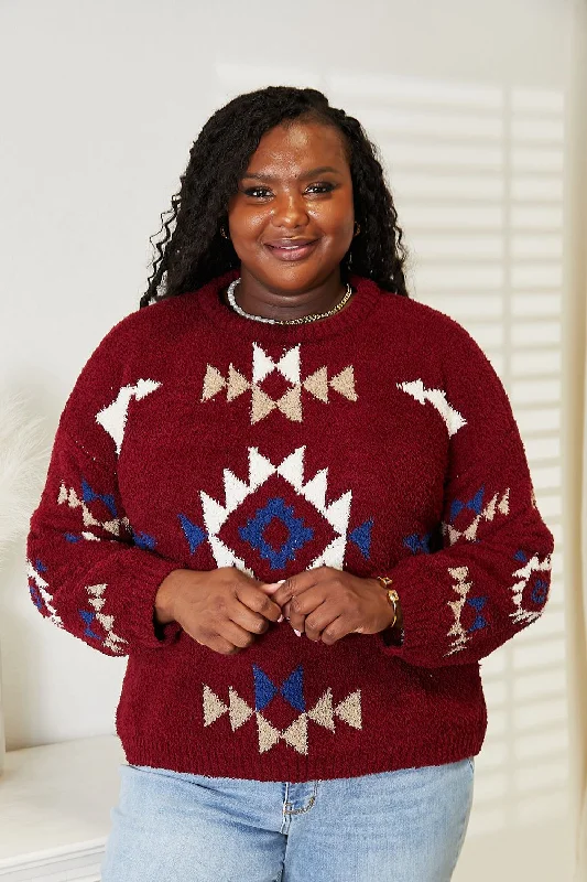 HEYSON Aztec Soft Fuzzy Sweater