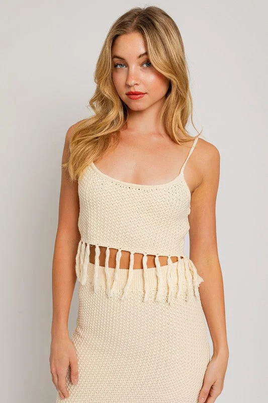 Catalina Island Tassel Crop Top