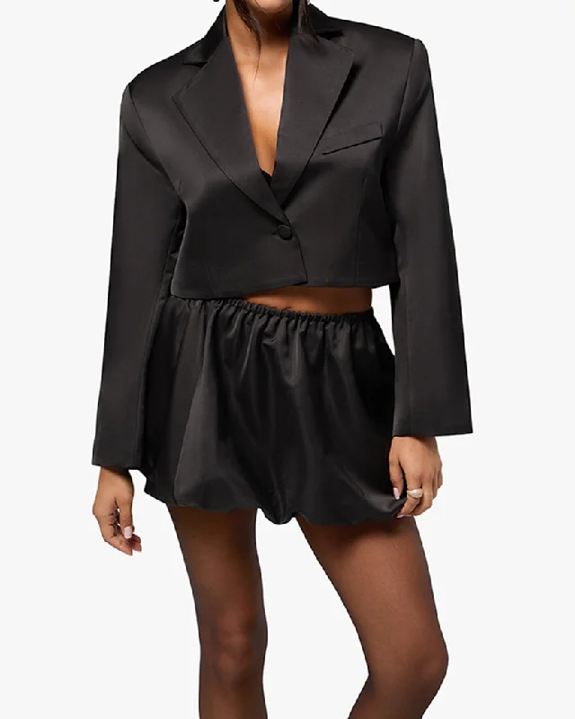 Cropped Satin Blazer