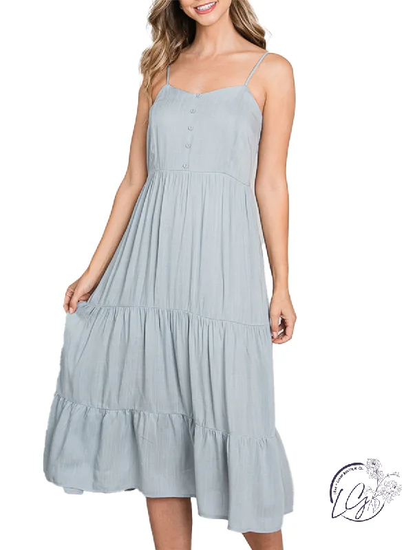 Racing Hearts Tiered Midi Dress