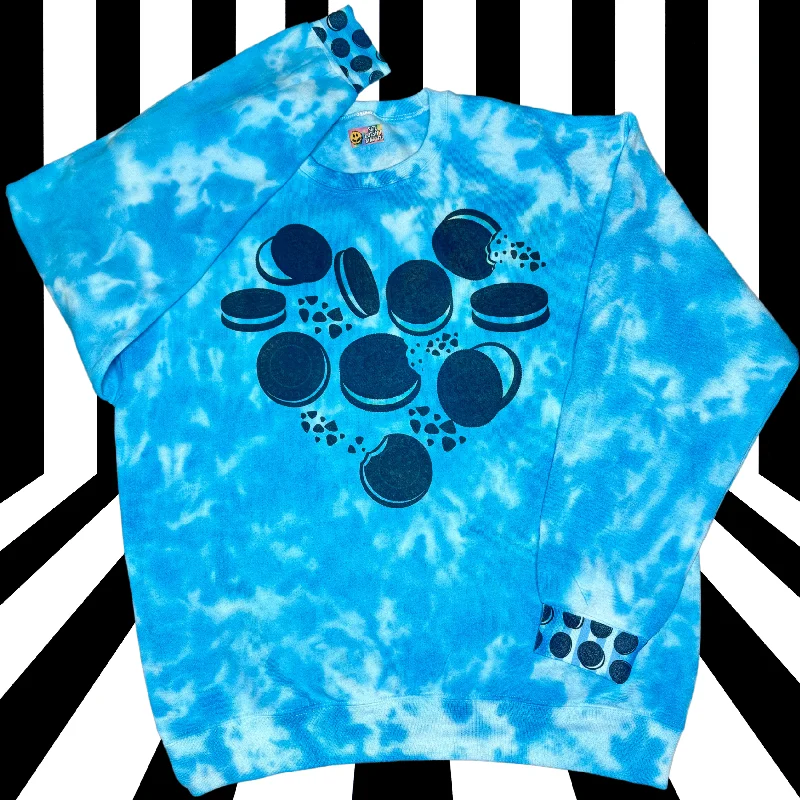 Cookie Heart Blue Tie Dye Sweatshirt