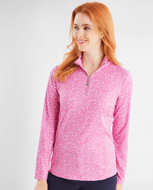 GREEN LAMB Keva Printed Zip Top 984 Bubble Gum Stencil Print