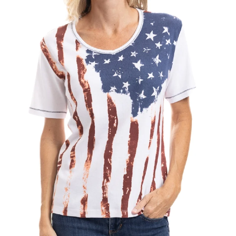 Women's Old Glory V-Neck T-Shirt