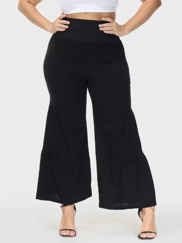 Casual Loose High Waist Wide Leg Linen Pants