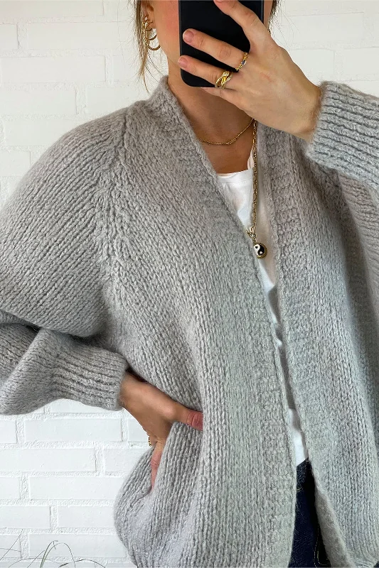 Noella - Fora Knit Cardigan - Light Grey