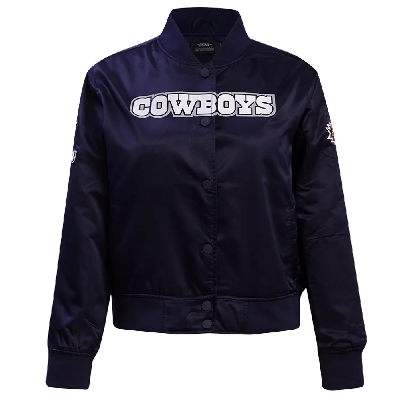 NFL DALLAS COWBOYS CLASSIC WOMEN'S SATIN JACKET (MIDNIGHT NAVY)