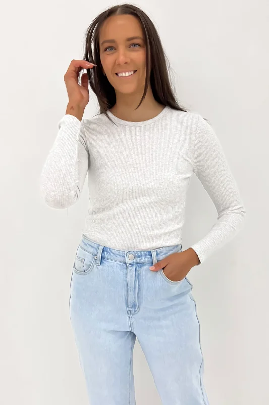 Rib Long Sleeve Snow Marle