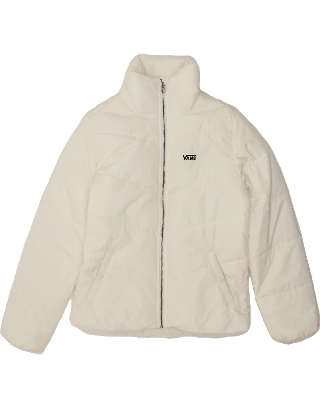 VANS Womens Padded Jacket UK 10 Small White Polyester