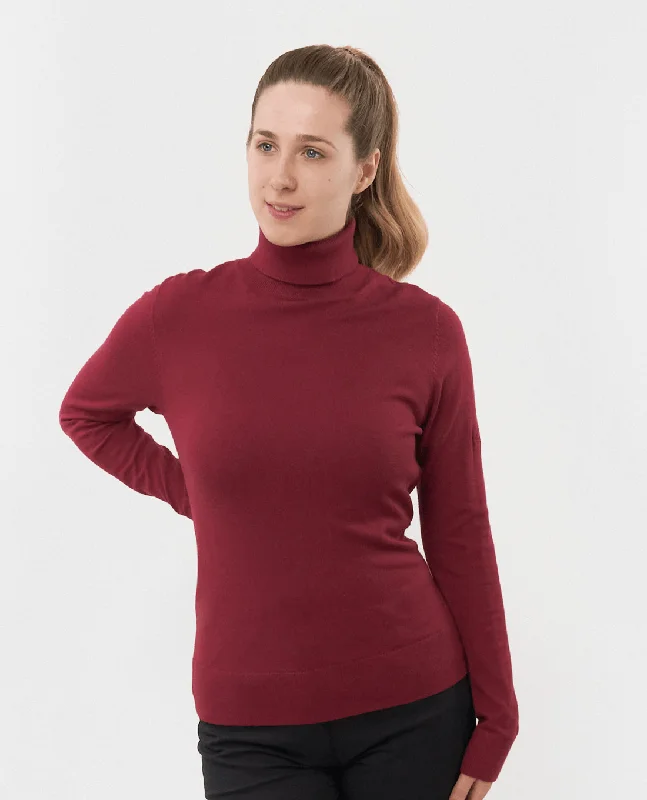 SIZE XL - PURE GOLF Glow Roll Neck Garnet Berry 005