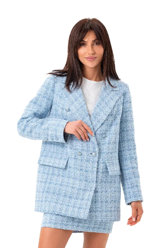 Ora Tweed Double Breasted Blazer