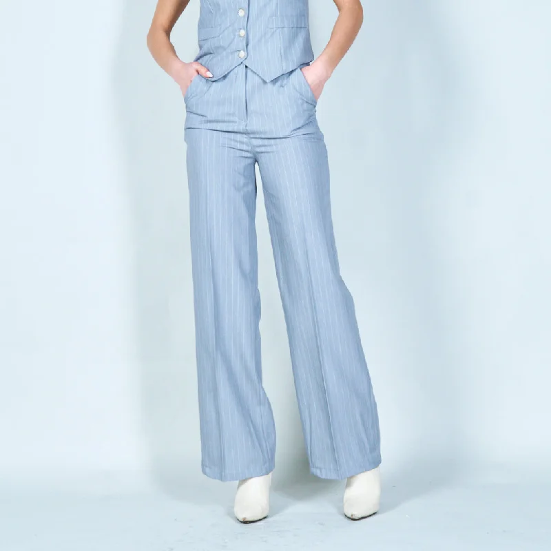 Pinstripe wide-leg trousers wholesale