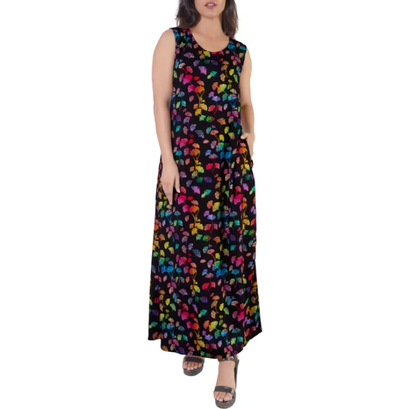 Rainbow Ginkgo Leaves Maxi Dress [FINAL SALE]