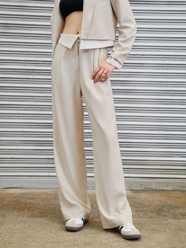 BerryBetty - Release Me Fold Over Waistband Wide Leg Pants