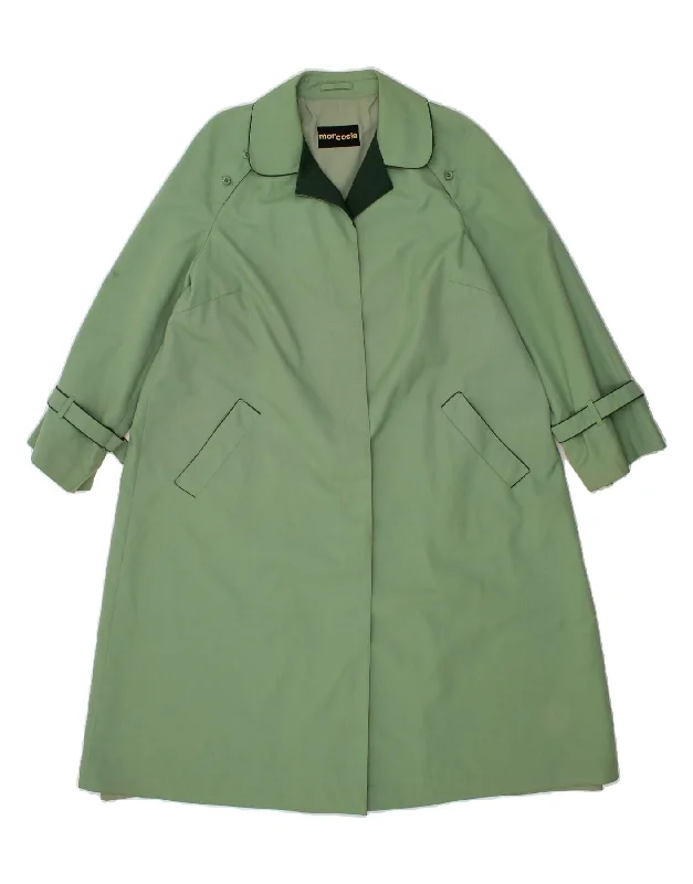 VINTAGE Womens Overcoat UK 20 2XL Green Polyester