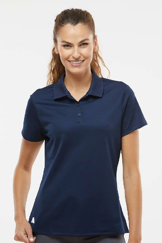 Adidas Womens UV Protection Short Sleeve Polo Shirt - Collegiate Navy Blue