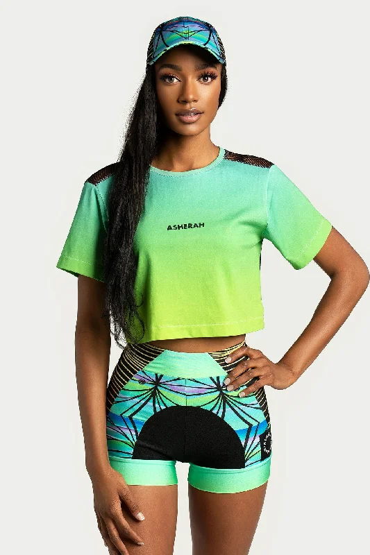 Laguna Neon Lime Cropped Tee